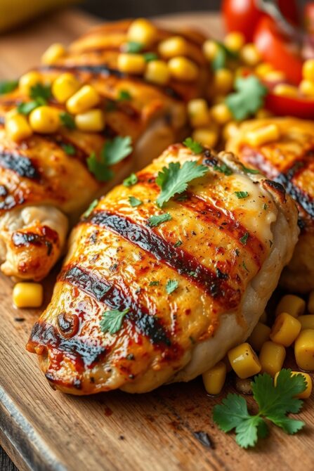 grilled chicken thighs with corn salsa
