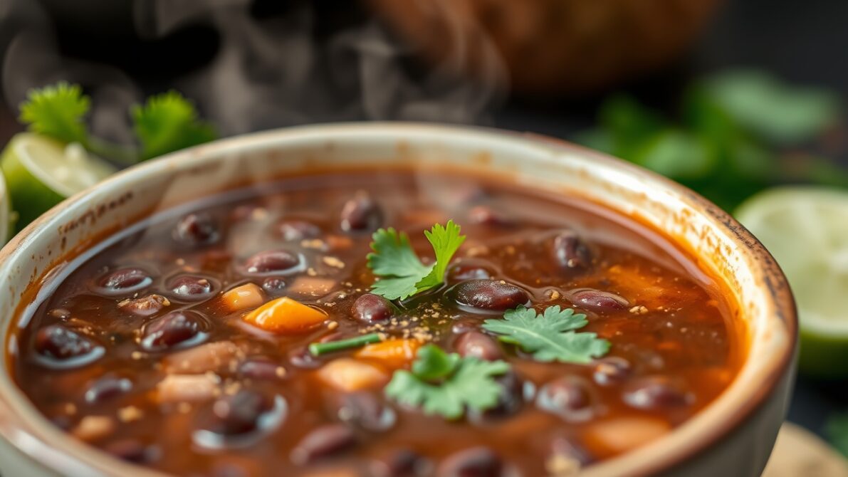 cuban black bean soup with cumin and lime