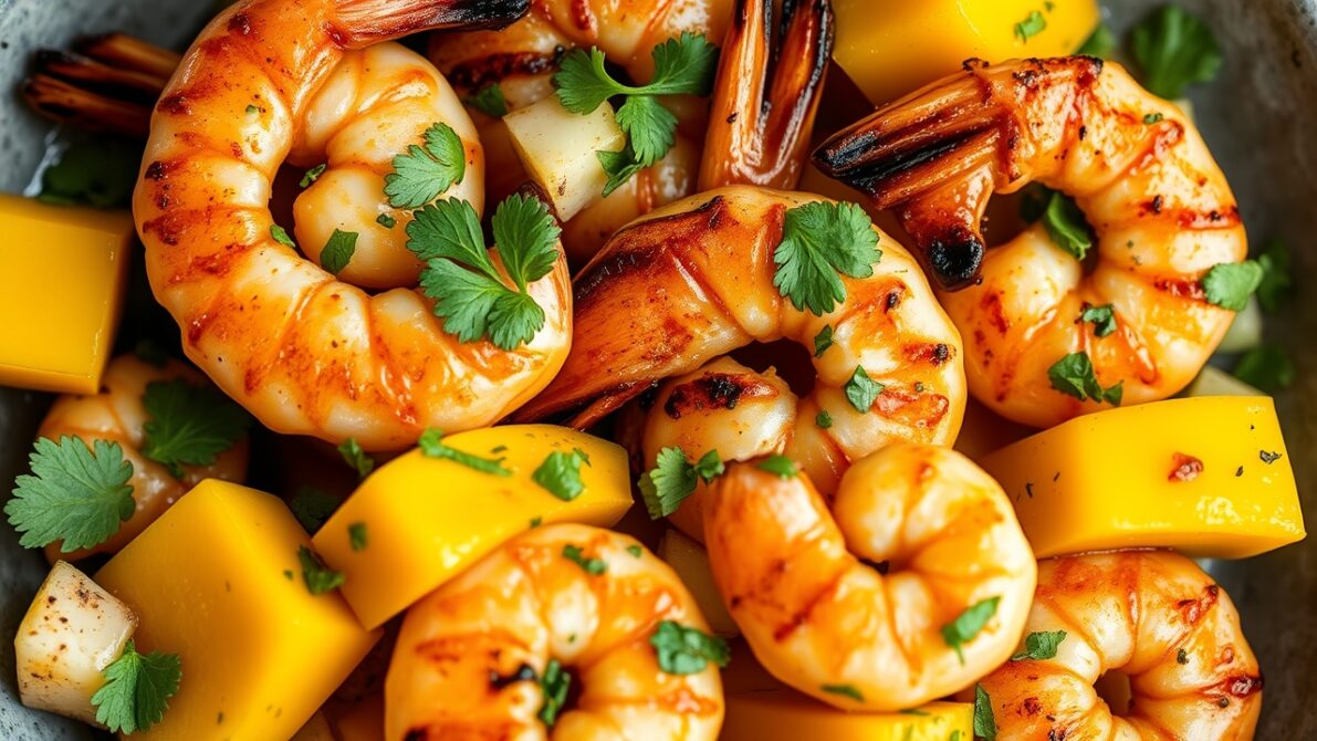 grilled shrimp with mango salsa