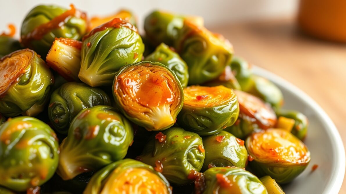 sweet spicy brussels sprouts